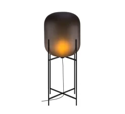Lampadaire, Oda in Between, verre gris fumé, noir, Ø45cm, H111,2cm - Pulpo