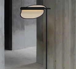 Lampadaire, Omma, blanc naturel, structure noire, LED, dim, 3000K, 560 lm, L35cm, H114cm - LZF