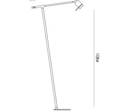Lampadaire, One + Floor, noir, LED, 2700K, 245 lm, L46cm, H108,4cm - Tonone