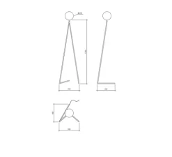 Lampadaire, One Globe, Slanted Base, Noir, LED, L48cm, H175cm - Atelier Areti