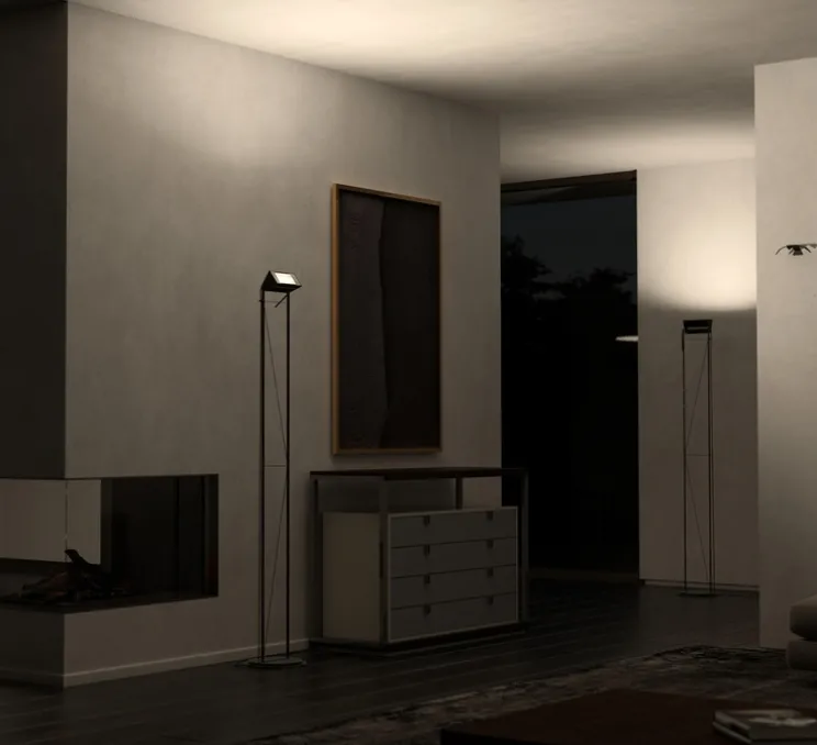 Lampadaire, Opus, Black Soft Touch, L30cm, H187cm - Lumina