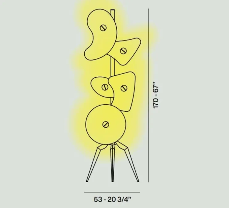 Lampadaire, Orbital, blanc, Ø53cm, H170cm - Foscarini