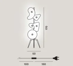 Lampadaire, Orbital, blanc, Ø53cm, H170cm - Foscarini