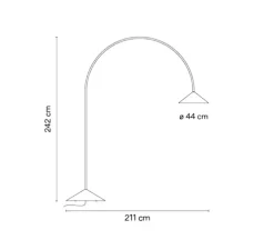 Lampadaire, Out, 4275, blanc chaud, IP65, LED, dim, Dali, 2700K, 1362 lm, L44cm, H242cm - Vibia