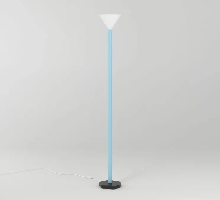 Lampadaire, Outlines, blanc, bleu, noir, L19,9cm, H159cm - Atelier Areti
