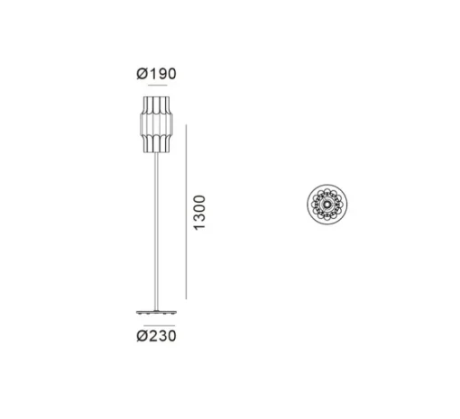 Lampadaire, Pan 190, bronze, Ø23cm, H130cm - Lyfa