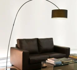 Lampadaire, Papua, noir, L38cm, H200cm - Faro