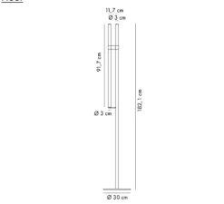 Lampadaire, Paralela, noir intense, LED, dim, 2700K, 1103 lm, Ø30cm, H182,1cm - Axolight