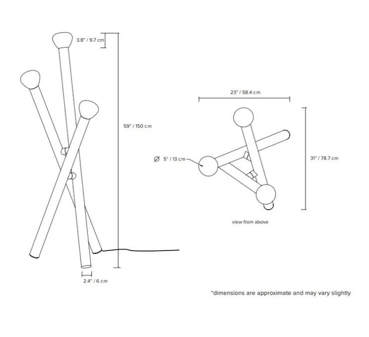 Lampadaire, Parc 05, beige, L23cm, H150cm - Lambert&Fils