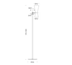 Lampadaire, Parliament, gris, blanc, Ø26cm, H180cm - Nemo Lighting
