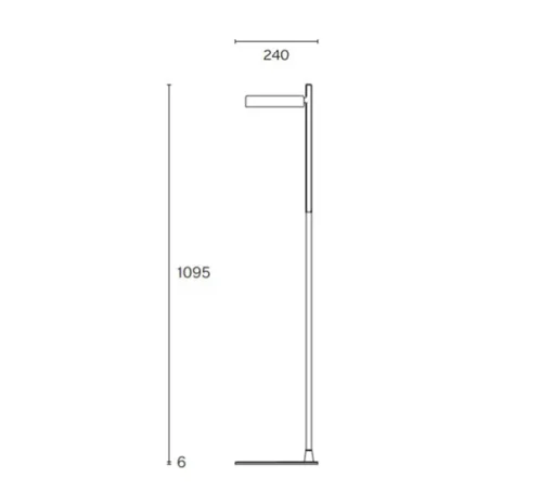 Lampadaire, Pastille F2, noir graphite, LED, 2700K, 690lm, Ø24cm, H109,5cm - Wastberg