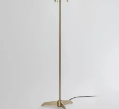 Lampadaire, Pennon, laiton, verre opalin, Ø38cm, H141cm - Bert Frank
