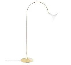 Lampadaire, Petalii, blanc, laiton poli, L105cm, H170cm - Nuura
