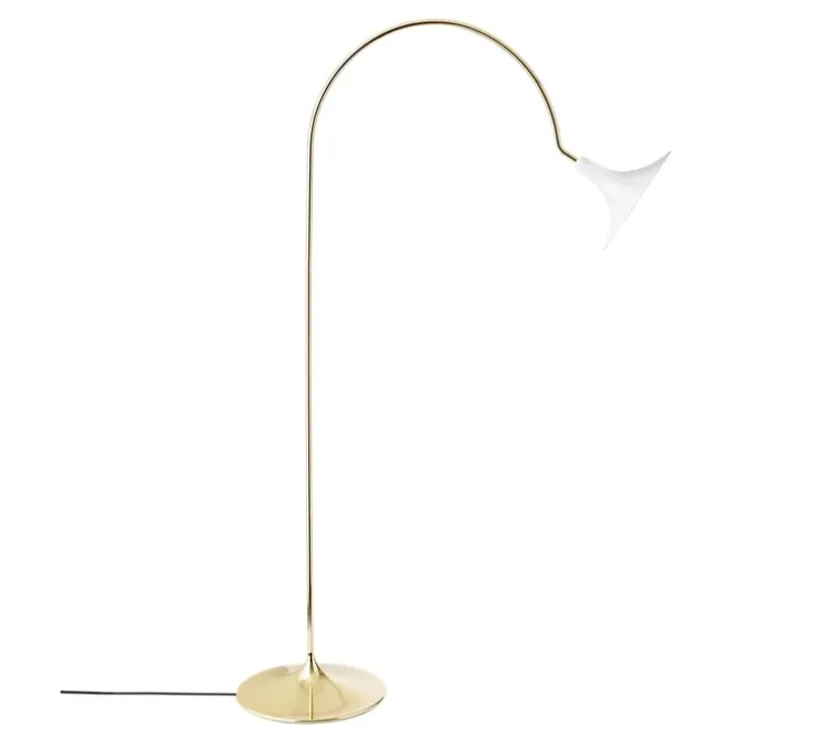 Lampadaire, Petalii, blanc, laiton poli, L105cm, H170cm - Nuura