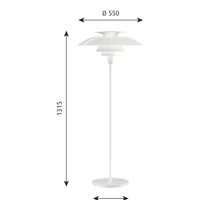 Lampadaire, PH 80, blanc, blanc, Ø55cm, H131,5cm - Louis Poulsen