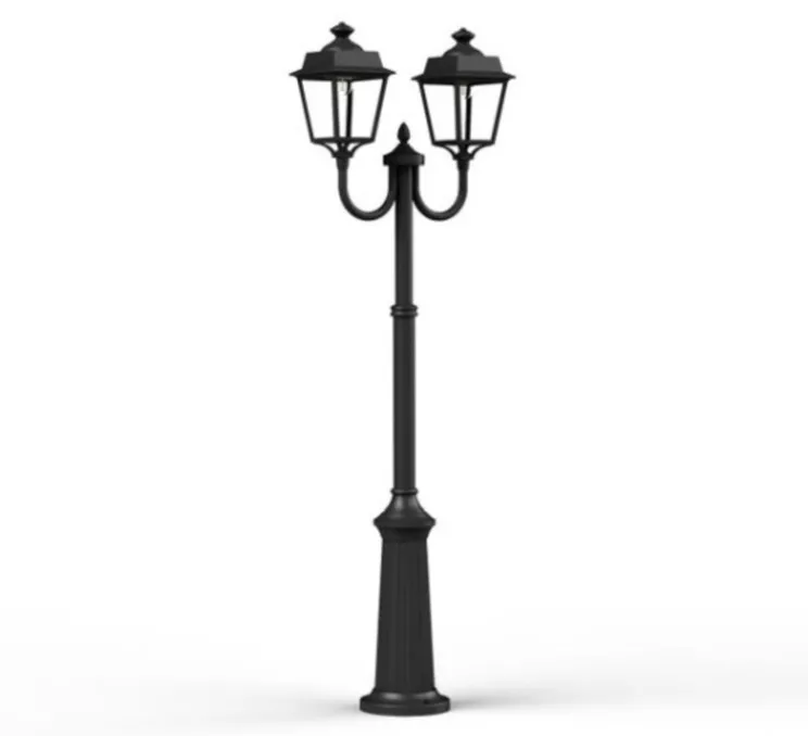 Lampadaire, Place des Vosges 1 Évolution Modèle 13, noir foncé, IP65, L64,7cm, H200cm-Roger Pradier