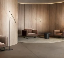 Lampadaire, Poise, noir et blanc, LED, dim, 2700k, 3600 lm, Ø55cm, H196cm - KDLN