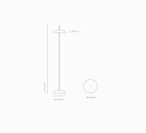 Lampadaire, Porte, gris ciment, IP43, LED, dim, 2300-2700-3000K, 400 lm, Ø16cm, H115cm - Nexia