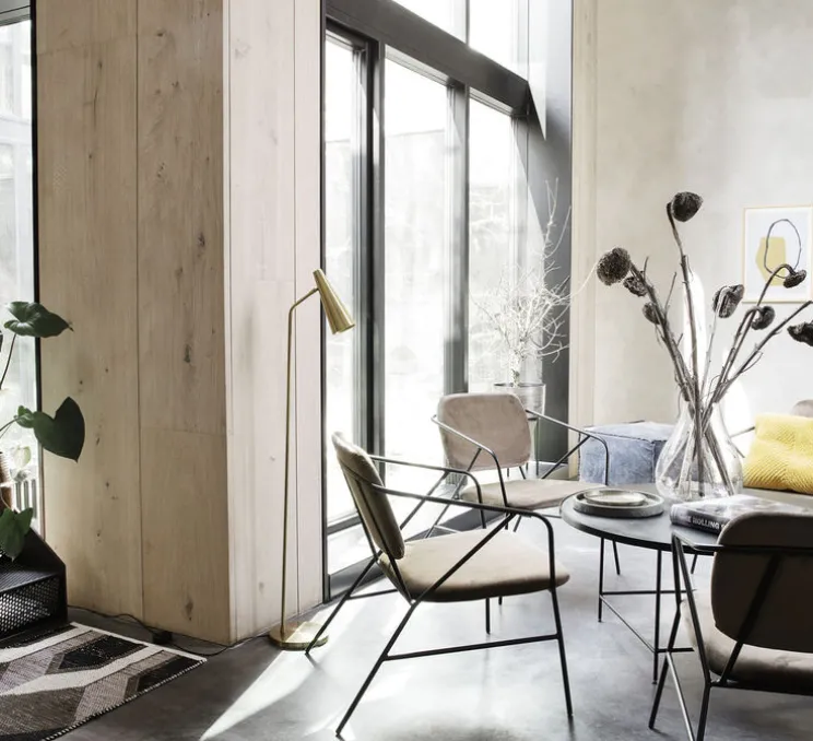 Lampadaire, Precise, laiton, L21cm, H124cm - House Doctor