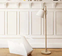 Lampadaire, Pull, blanc, chêne, H150cm, Ø31,5cm - Muuto