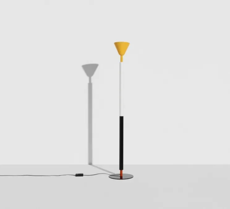 Lampadaire, Pyl, jaune, blanc, noir et rouge, LED, dim, 2700K, 1150 lm, Ø33cm, H180cm - Petite Friture