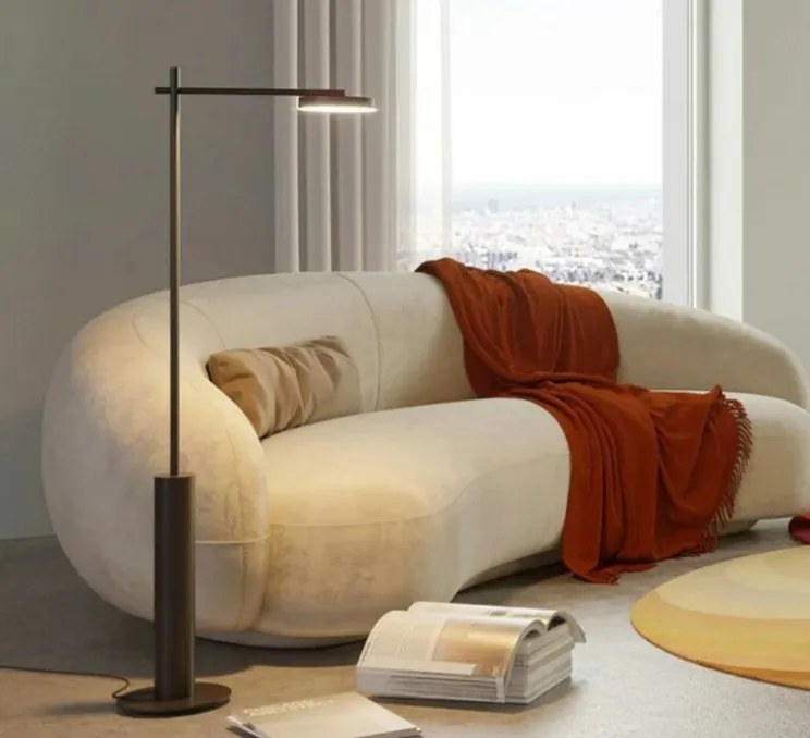 Lampadaire, Rafaela, noir mat, LED, 3000K, 1050 lm, Ø14cm, H142cm - Robin