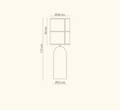 Lampadaire, Rania , gris clair , Ø38cm, H115cm - Robin