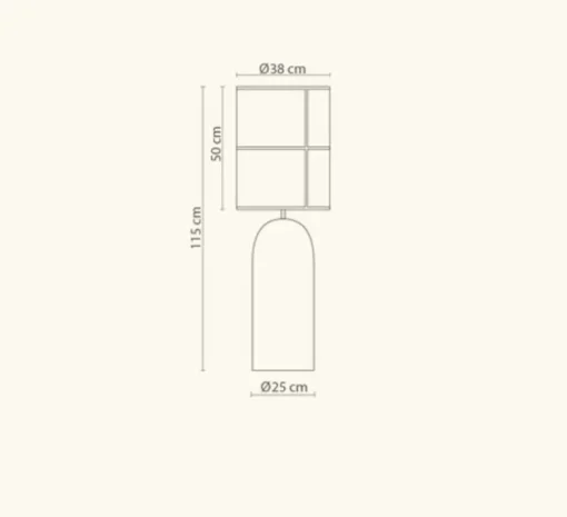 Lampadaire, Rania , gris clair , Ø38cm, H115cm - Robin