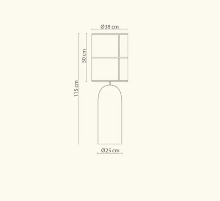 Lampadaire, Rania , gris clair , Ø38cm, H115cm - Robin