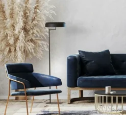 Lampadaire, Rea, noir mat, Ø38cm, H129cm - Robin