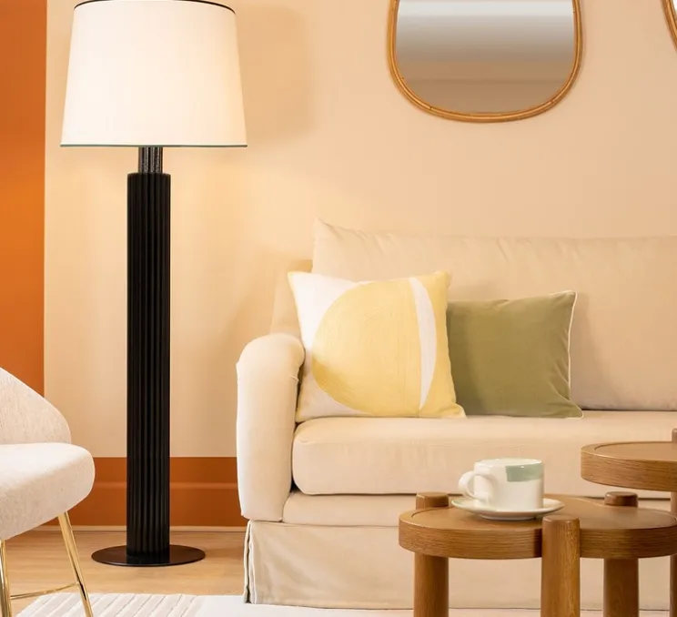 Lampadaire, Riviera, noir brillant, Ø43cm, H155cm - Sarah Lavoine