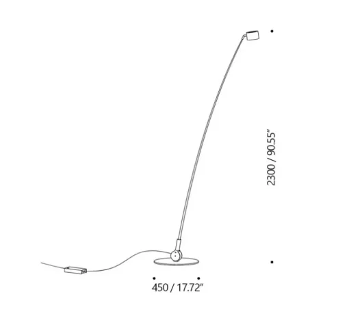 Lampadaire, Sampei 230, blanc mat, LED, 2700K, 1808lm, L79,5cm, H215cm - Davide Groppi
