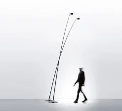 Lampadaire, Sampei 440, noir mat, LED, 3000K, 1915lm, dim, IP20, Ø230cm, H390cm - Davide Groppi