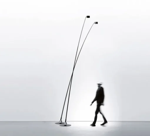 Lampadaire, Sampei 440, noir mat, LED, 3000K, 1915lm, dim, IP20, Ø230cm, H390cm - Davide Groppi