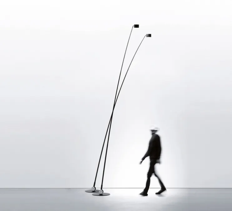 Lampadaire, Sampei 440, noir mat, LED, 3000K, 1915lm, dim, IP20, Ø230cm, H390cm - Davide Groppi