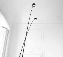 Lampadaire, Sampei 440, noir mat, LED, 3000K, 1915lm, dim, IP20, Ø230cm, H390cm - Davide Groppi