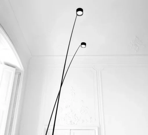 Lampadaire, Sampei 440, noir mat, LED, 3000K, 1915lm, dim, IP20, Ø230cm, H390cm - Davide Groppi