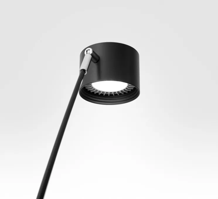 Lampadaire, Sampei 440, noir mat, LED, 3000K, 1915lm, dim, IP20, Ø230cm, H390cm - Davide Groppi