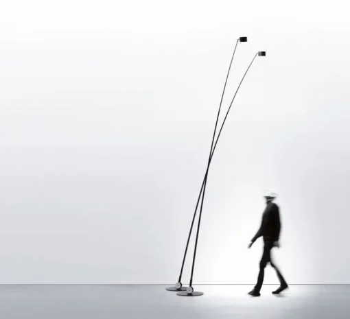 Lampadaire, Sampei 230, noir mat, LED, 2700K, 1808lm, L79,5cm, H215cm - Davide Groppi
