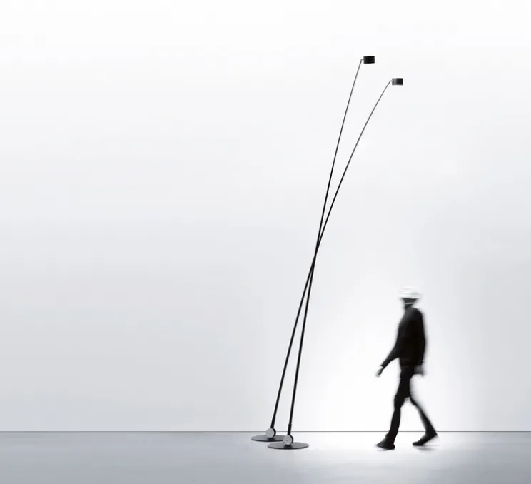Lampadaire, Sampei 230, noir mat, LED, 2700K, 1808lm, L79,5cm, H215cm - Davide Groppi