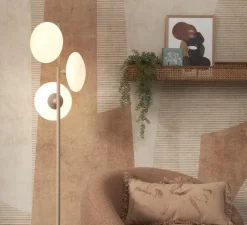 Lampadaire, Sapporo, blanc et sable, Ø32cm, H161cm - Good&Mojo