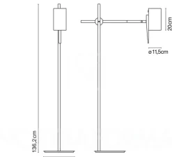 Lampadaire, Scantling, noir, H136,2cm - Marset
