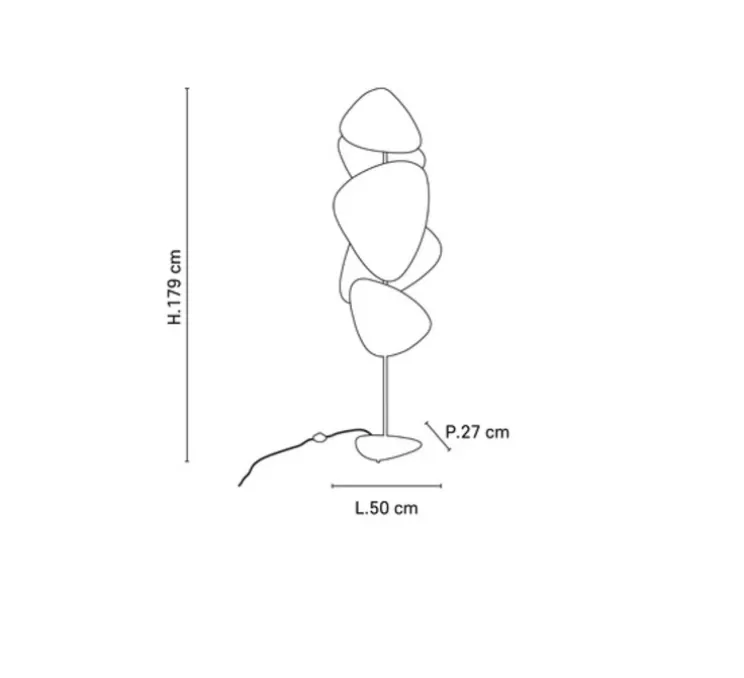 Lampadaire, Screen, Blanc, L50cm, H179cm - MARKET SET