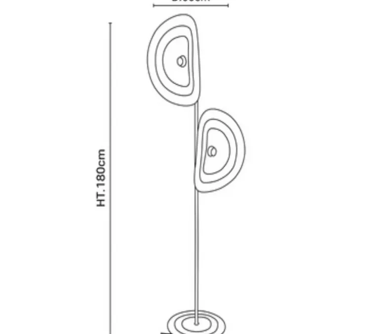 Lampadaire, Selenitis 2L, blanc, Ø60cm, H180cm - Market Set