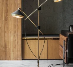 Lampadaire, Shear, laiton noir, 2700K, 500LM L30cm, H120cm - Bert Frank