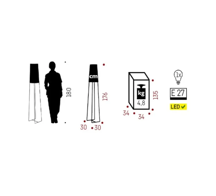Lampadaire, Slimsophie, blanc, H176cm - Fraumaier