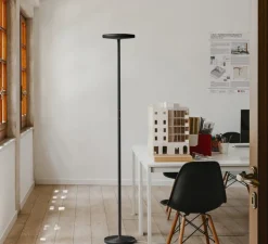 Lampadaire, Sol F1, noir, LED, 2700K, 8800 lm, Ø28,5cm, H185cm - Rotaliana