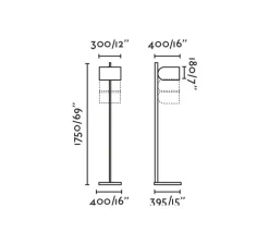 Lampadaire, Stand Up, noir, gris, Ø40cm, H175cm - Faro
