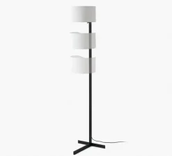 Lampadaire, Stand Up, noir, blanc, Ø40cm, H175cm - Faro