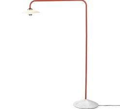 Lampadaire, Standing Lamp marble N°1, rouge, L34cm, H141cm - Valerie_Objects